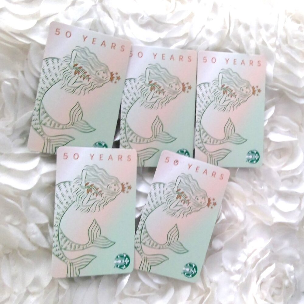 *NEW* Starbucks Coffee Gift Card Lot of 5 Anniversary 50 Years No $ Value